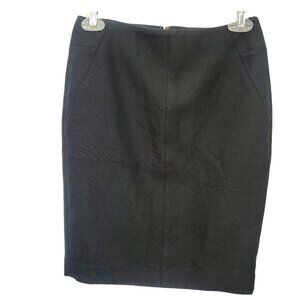 Ann Taylor Womens Black Pencil Skirt Academia Career‎ Preppy Goth Y2K Sz 0P
